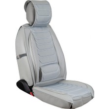 Castor Otomotiv Renault Latitude Uyumlu Ön Arka 5 Li Set Milano Serisi Deri Oto Koltuk Kılıfı Açık Gri Renk Cstr