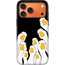 Senada iPhone 17 Pro Velvet Kılıf Lansman Içi Kadife Temalı Desenli Silikon Ördek Ordusu