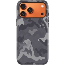 Senada iPhone 17 Pro Max Uyumlu Kılıf Lansman Içi Kadife Temalı Desenli Silikon Gri Kamuflaj