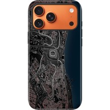 Senada iPhone 17 Pro Velvet Kılıf Lansman Içi Kadife Temalı Desenli Silikon Siyah Beyaz Stadyum