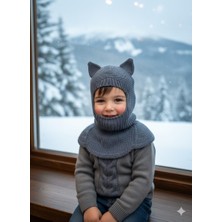Meriç Bebe Kedi Kulaklı Kışlık Balaklava Bebek Bere Kar Maskesi