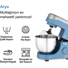 Allians Mutfak Şefi ve Stand Mikser, Mavi Renk, Çok Fonksiyonlu, Pratik Kullanım