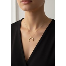 By Barun Ay Kolye Hilal 925 Ayar Gümüş Zincir