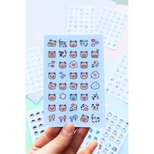 Kolbi Craft 400 Adet Mini Kare Sevimli Sticker Seti Ajanda Emoji Bullet Journal Planlaycı Günlük