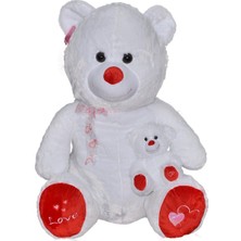 Nilly Toys 1085B Selay, Yavrulu Ayı 100 cm Beyaz
