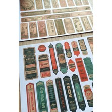 Kolbi Craft 43 Adet Scrapbook Sticker Seti Bullet Journal Sticker Vintage Bilet Etiket Sticker