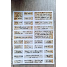 Kolbi Craft 57 Adet Scrapbook Sticker Seti Yazı Cümle Kelime Vintage Bullet Journal Ajanda Laptop Sticker