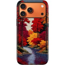 Senada iPhone 17 Pro Velvet Kılıf Lansman Içi Kadife Temalı Desenli Silikon Orman