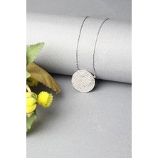 By Barun Yuvarlak Kolye Zirkon Taşlı 925 Ayar Gümüş Kolye