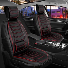 Castor Otomotiv Bmw X6 Uyumlu Ön Arka 5 Li Set Miami Serisi Deri Oto Koltuk Kılıfı Siyah Kırmızı Renk Cstr