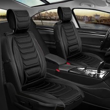 Castor Otomotiv Fiat Egea Hb Uyumlu Ön Arka 5 Li Set Milano Serisi Deri Oto Koltuk Kılıfı Tam Siyah Renk Cstr
