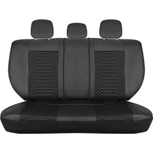 Castor Otomotiv Mazda Lantis Uyumlu Ön Arka 5 Li Set Altaş Serisi Deri Oto Koltuk Kılıfı Tam Siyah Renk Cstr