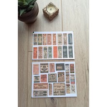 Kolbi Craft 34 Adet Scrapbook Sticker Seti Bullet Journal Sticker Vintage Bilet Etiket Sticker
