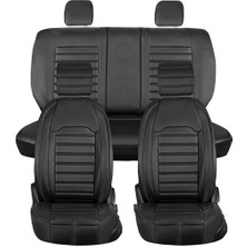 Castor Otomotiv Renault Fluence Uyumlu Ön Arka 5 Li Set Kuveyt Serisi Deri Oto Koltuk Kılıfı Tam Siyah Renk Cstr