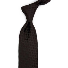 Kravatkolik Cresto Style Kahve Kendinden Desen Italyan Ipek Kravat İK2273