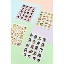 Kolbi Craft 4 Parça 90 Adet Sanrio Sticker Seti Sevimli Sticker Seti Hello Kitty Badtz Kuroppi Chococat Sticker