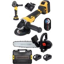 PremiumPort 128VF Büyük Boy Şarjlı Taşlama Makinesi ve Testere Seti, 5 Parça