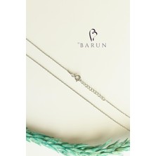 By Barun Yuvarlak Baget Zirkon Taşlı Sultanit 925 Ayar Gümüş Kolye