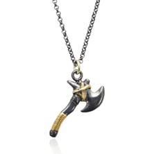 By Barun Balta Model Siyah Renk 925 Ayar Gümüş Erkek Kolye