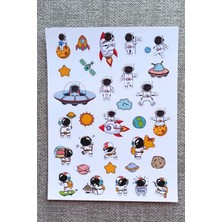 Kolbi Craft 31 Adet Astronot Sticker Seti Uzay Sticker Çocuk Sticker
