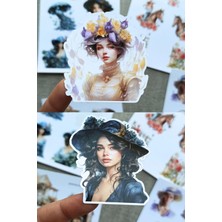 Kolbi Craft 4 Sayfa Renkli Kadın Sticker Lavanta Sticker Kovboy Kız Sticker