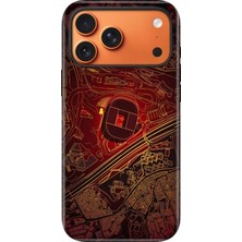 Senada iPhone 17 Pro Velvet Kılıf Lansman Içi Kadife Temalı Desenli Silikon Sarı Kırmızı Stad