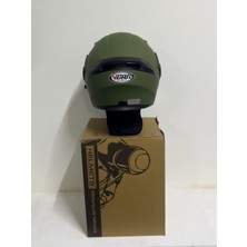 Başkan Jiekai Jk 902 Mat Haki Yeşili Güneş Vizörlü Çene Açılır Kask