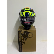 Başkan Jiekai Jk 902 Yeşil Güneş Vizörlü Çene Açılır Kask