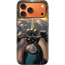 Senada iPhone 17 Pro Velvet Kılıf Lansman Içi Kadife Temalı Desenli Silikon Motorsiklet