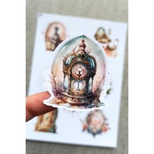 Kolbi Craft 8 Adet Vintage Eşya Sticker Scrapbook Sticker Bullet Journal Sticker