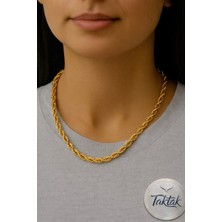 Taktak Altın Renk Burgu Kolye 45 Cm. Unisex Çelik Kolye