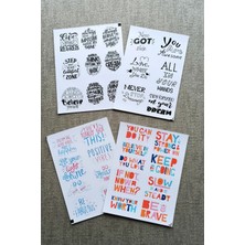 Kolbi Craft 32 Adet Motivasyon Sticker Seti Cümle Sticker Seti Bullet Journal Laptop Termos Scrapbook
