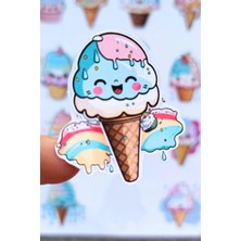 Kolbi Craft 13 Adet Sevimli Dondurma Sticker Seti Cupcake Sticker Çocuk Sticker