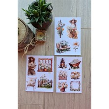 Kolbi Craft 14 Adet Papatya Sticker Seti Bullet Journal Laptop Termos Scrapbook Papatya Kız Country