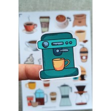 Kolbi Craft 19 Adet Kahve Temalı Sticker Bullet Journal Scrapbook Laptop Sticker