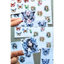 Kolbi Craft 4 Sayfa Kelebek Kız Sticker Seti 34 Adet Sticker Doğa Kız Sticker