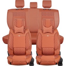 Castor Otomotiv Alfa Romeo 156 Uyumlu Ön Arka 5 Li Set Altaş Serisi Deri Oto Koltuk Kılıfı Tarçın Renk Cstr