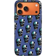 Senada iPhone 17 Pro Max Uyumlu Kılıf Lansman Içi Kadife Temalı Desenli Silikon Cracked Skull
