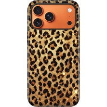 Senada iPhone 17 Pro Velvet Kılıf Lansman Içi Kadife Temalı Desenli Silikon Yaldızlı Leopar
