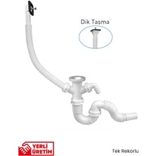 Gama S Evye Sifonu Taşmalı Körüklü Derin Dik Taşma Mutfak Gideri