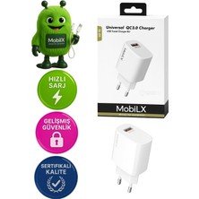 Mobilix 20W Qc3 Hızlı Şarj Aleti USB Çıkışlı Şarj Başlık Adaptör Iphone Reeder Uyumlu
