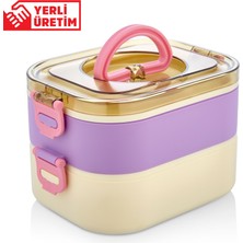 Yeniay Yeni Nesil Sefer Tası Lunch Box Paslanmaz Çelik SUS304 Yerli Üretim Beslenme Kabı Kilitli Kapak