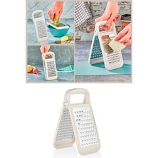 Mutfak Köşesi Lino Katlanabilir ve Ayrılabilir Çift Taraflı Rende, Paslanmaz Çelik Bıçaklı Pratik Rende Beyaz