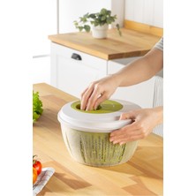 Mutfak Köşesi Circle Salata Kurutucu 4,5 Lt – Ergonomik Saplı, Geniş Hazneli Sebze Kurutma Kabı Yeşil
