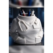 Genç 3D Doktor Önlüğü Kalemlik | Medikal Masa Düzenleyici | Doctor Coat Pen Holder