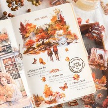Kolbi Craft 2 Sayfa 12 Adet Şeffaf Sonbahar Sticker Bullet Journal Scrapbook Laptop Ajanda Planlayıcı