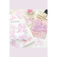 Kolbi Craft 30 Adet Şeffaf Pembe Baloncuk Sticker Bullet Journal Scrapbook Laptop Ajanda Planlayıcı