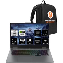 Lenovo Loq 17IRX10 Intel Core I7 13650HX 8gb 1tb SSD RTX5060/8GB 115W 17.3" Fhd 165Hz W11H Taşınabilir Bilgisayar & Per4 Çanta 83JH006ETRP343