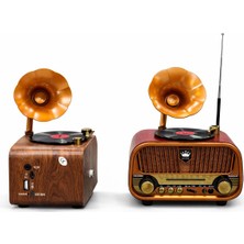 Pronly PR-1043 Nostaljik Gramofon Tasarımlı Bluetooth Hoparlör – Fm Radyo, Usb, Tf Kart, Aux Giriş