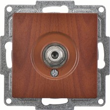 Eco Lounge Visage Amazon Ceviz Tv Priz F Konnektör (Geçişli-Sonlu) Çerçevesiz - Priz ve Anahtar Için Uyumlu Çerçeve